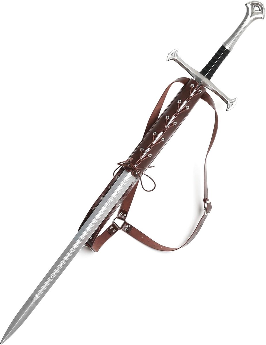 middeleeuwse renaissance leren zwaardriemhouder voor LARP-kostuums.