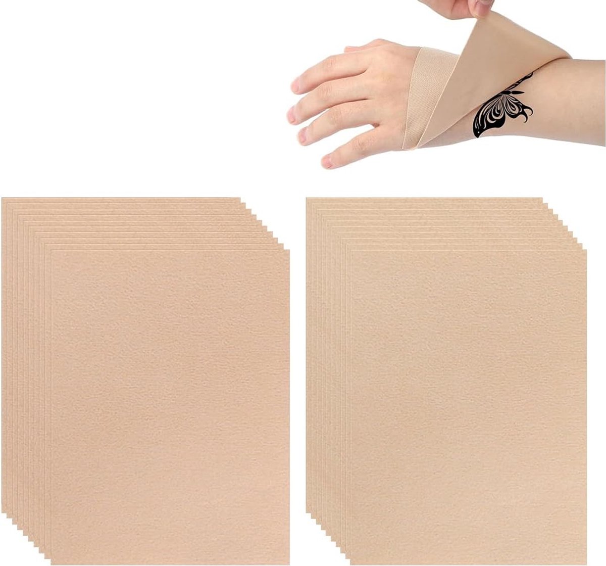 Supplies 20 stuks tattoo-afplakbanden voor het afdekken van tatoeages voor mannen en vrouwen, voor het afdekken van littekens (huidskleur, witte huidkleur)