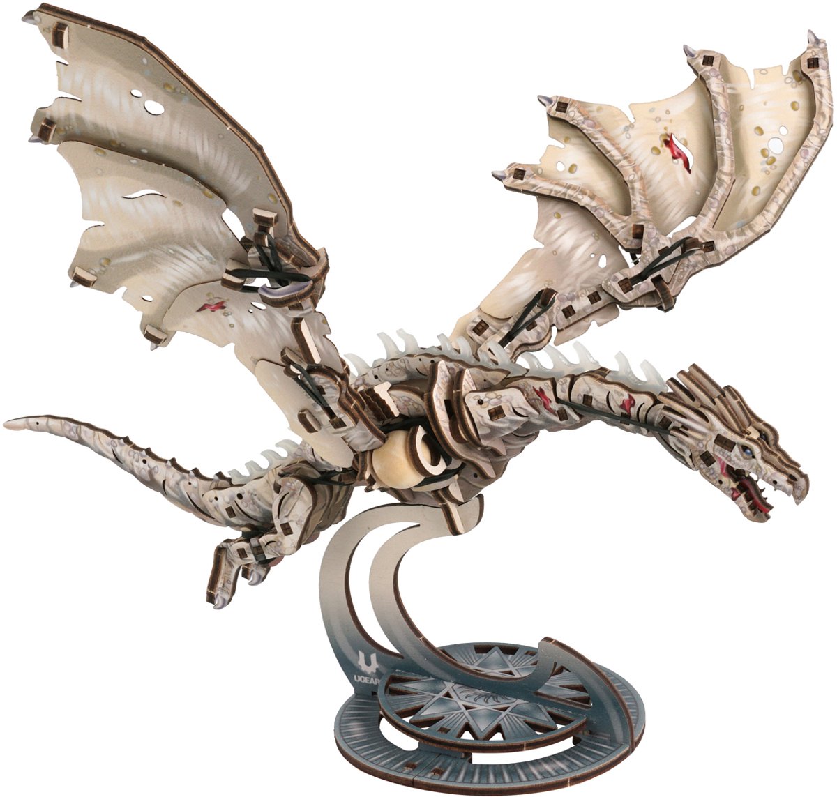 UGEARS 3D Modelbouw - Ukrainian Ironbelly Dragon™ - Harry Potter™ - Mechanisch Bouwpakket Hout - Educatief Speelgoed — afbeelding 8