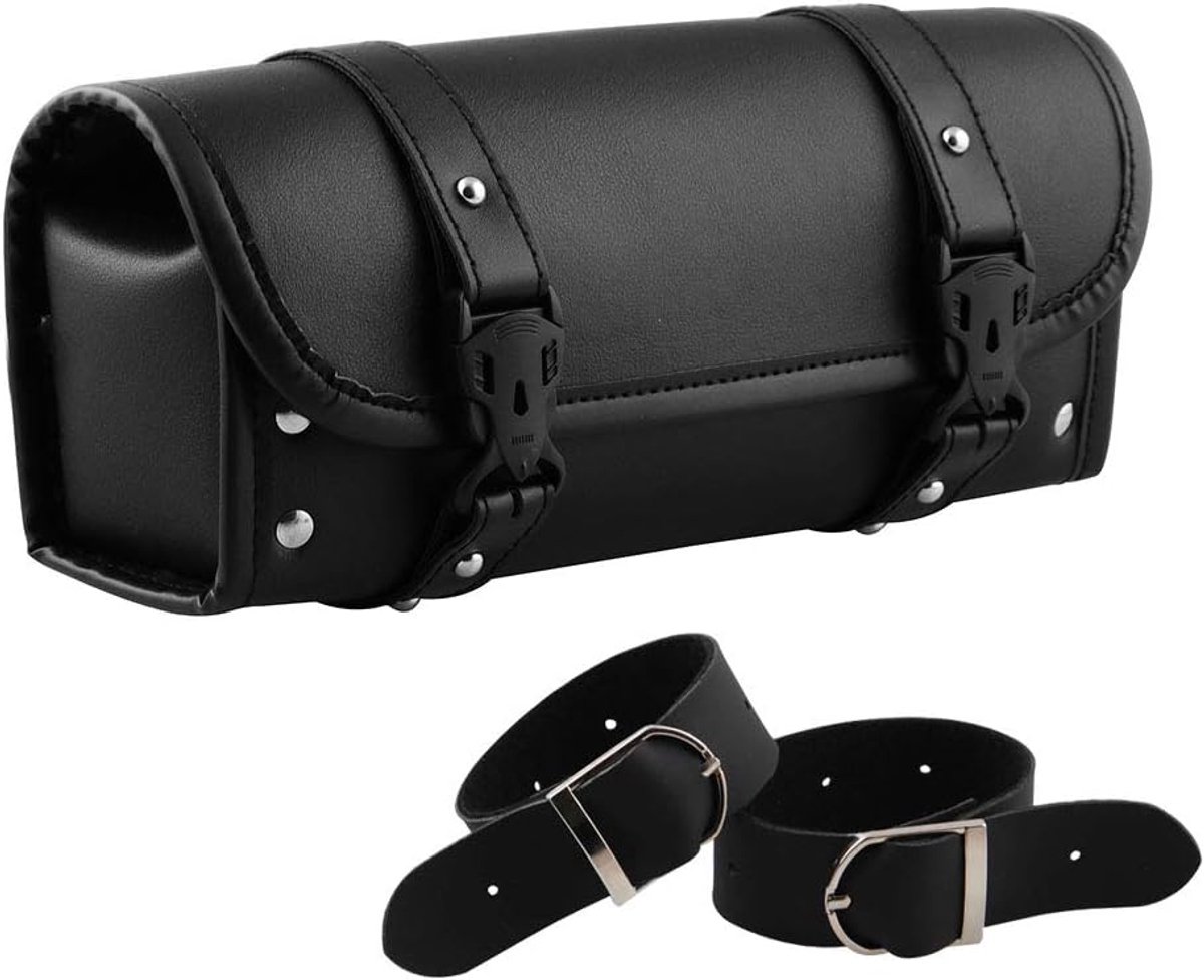 Motorfiets Tool Pu Lederen Voor En Achter Vork Bag Voor Harley