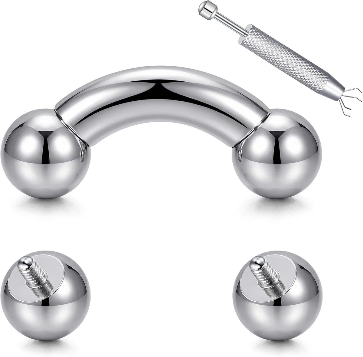 Barbell Piercing Prince Albert sieraden Pa Piercing, 14G 12G 10G 8G