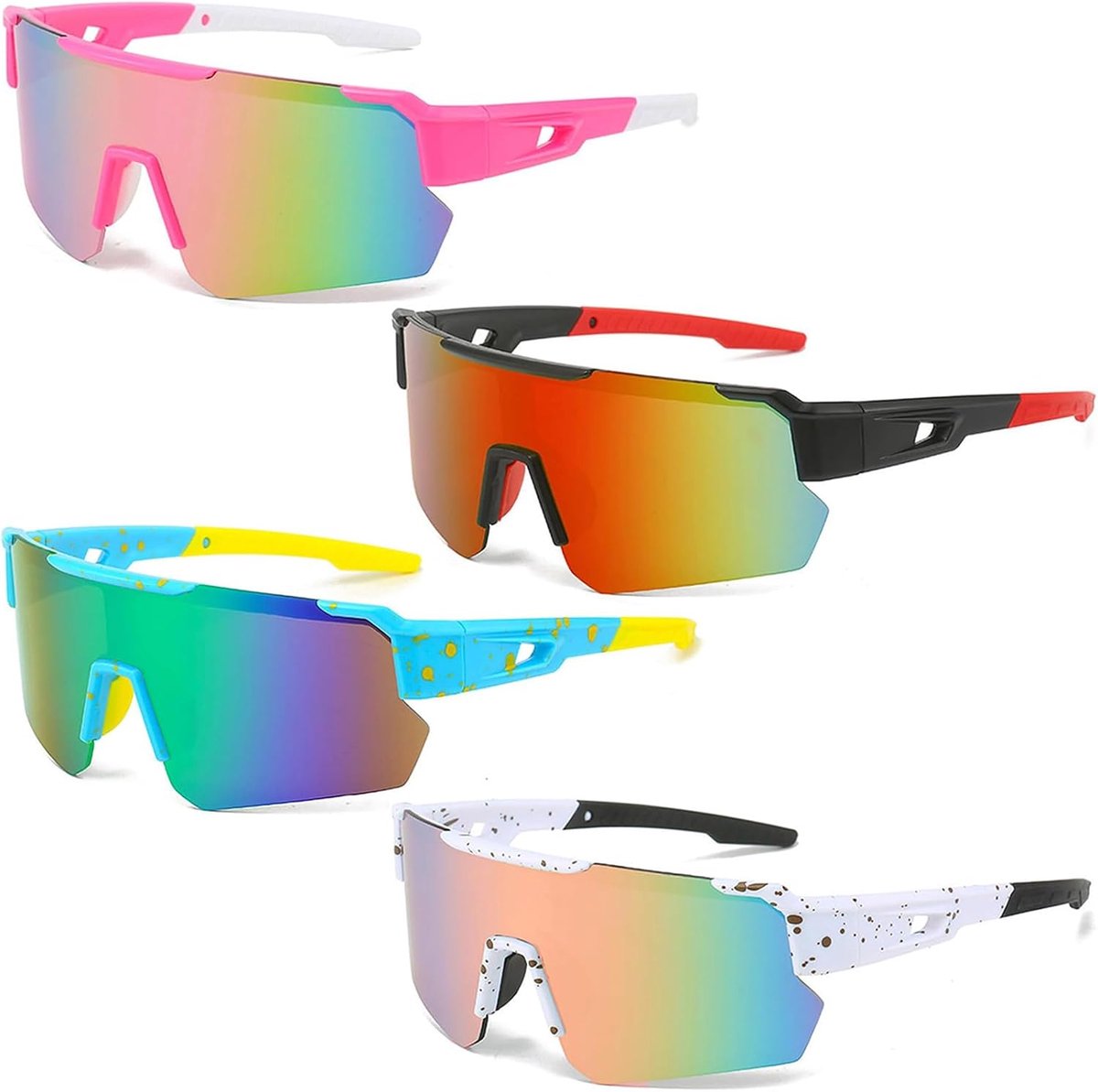 Sportzonnebril voor dames en heren, gepolariseerde zonnebril voor outdooractiviteiten, MTB, racefiets, fietsen, skiën, zonnebril met UV400