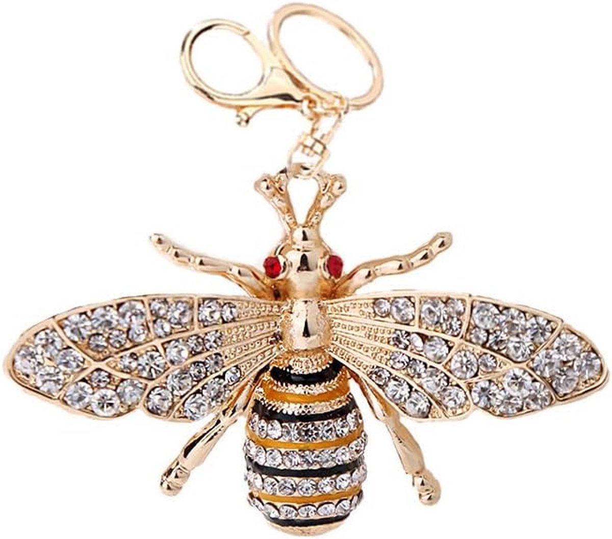 Sprankelende Crystal Rhinestone Bee Sleutelhanger Elegante
