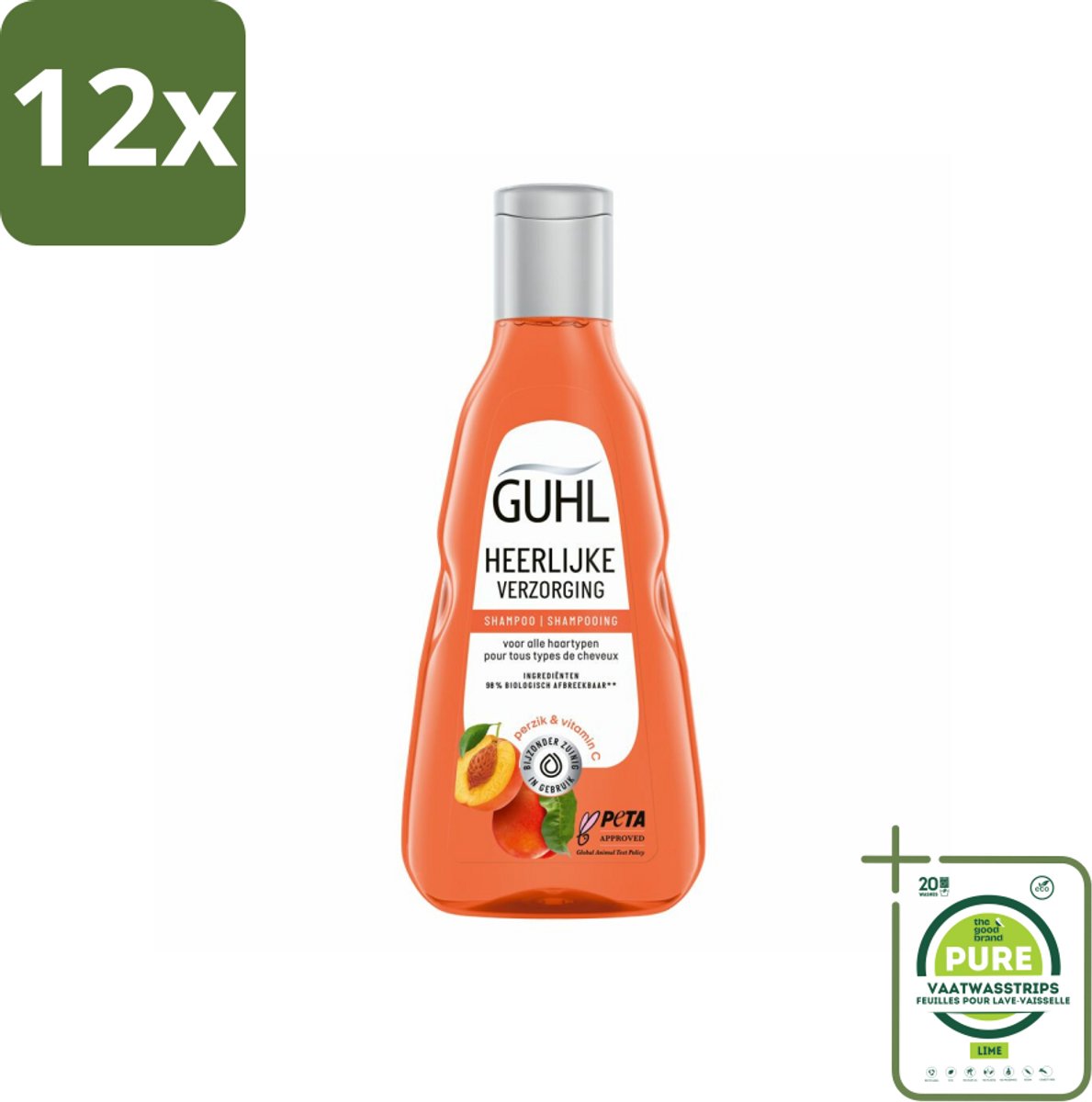Guhl - Shampoo - Heerlijke Verzorging - 250 ml - Voordeelverpakking - 12 stuks - Haarverzorging - Shampoo