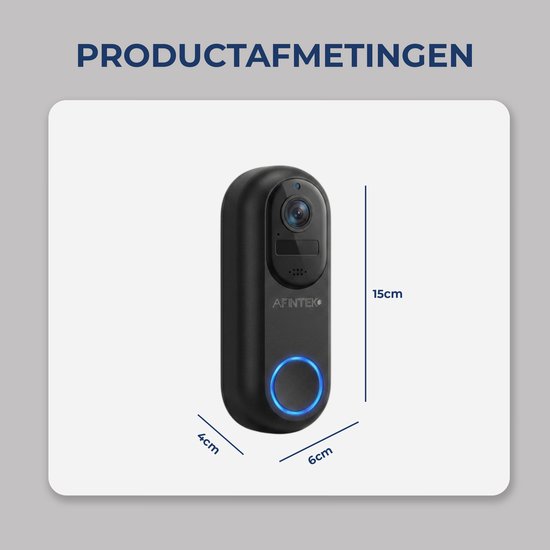 AFINTEK Plus Smart Life Draadloze Video Deurbel - Deurbel Met Camera - 5Ghz WiFi - Incl. Ontvanger - Tuya & Smart Life App - Ingebouwde Accu — afbeelding 5