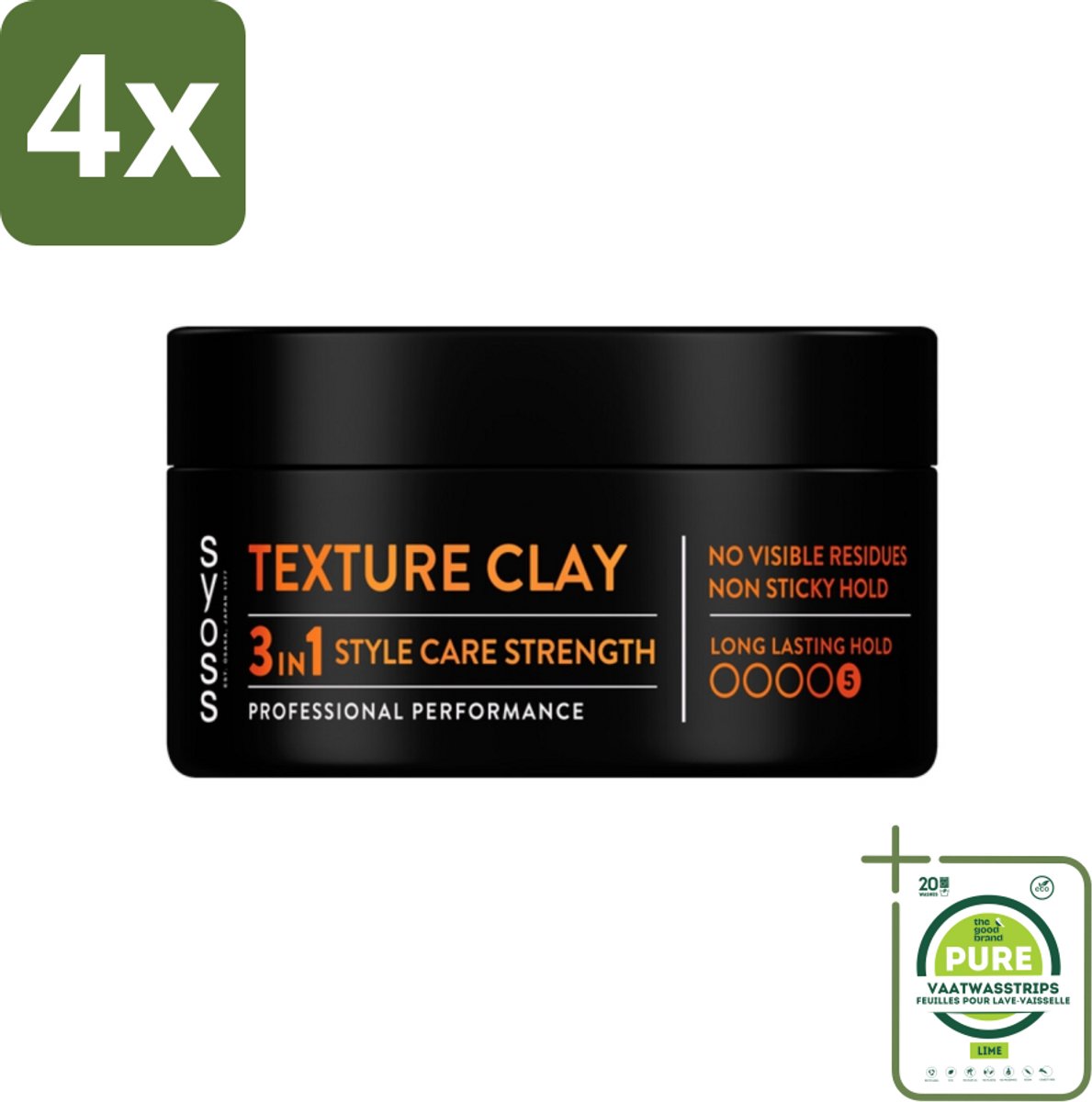 SYOSS - Texture Clay - Verzorging - Langdurige Styling - 100ml - Voordeelverpakking - 4 stuks - Haarproducten - Stylingclay