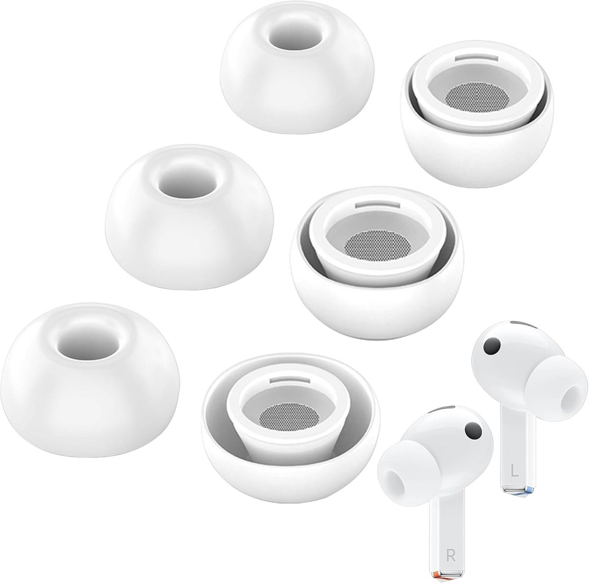 Draadloze Oordopjes met Siliconen Oorkussens, Geschikt voor Samsung Galaxy Buds Pro, L/M/S (3 Pairs) - Comfortabel, Geluidsisolatie, Lange Batterijduur