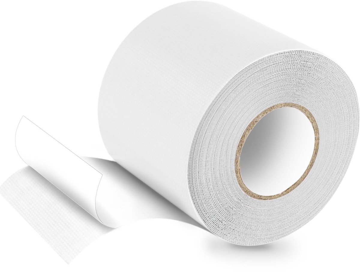 SnelShoppen - Sterke Tarpaulin Reparatietape, 10M x 8CM, PVC, Witte Tape voor Tent, Afdak, Truckzeil, Duurzaam en Waterdicht, Ideaal voor Buitengebrui