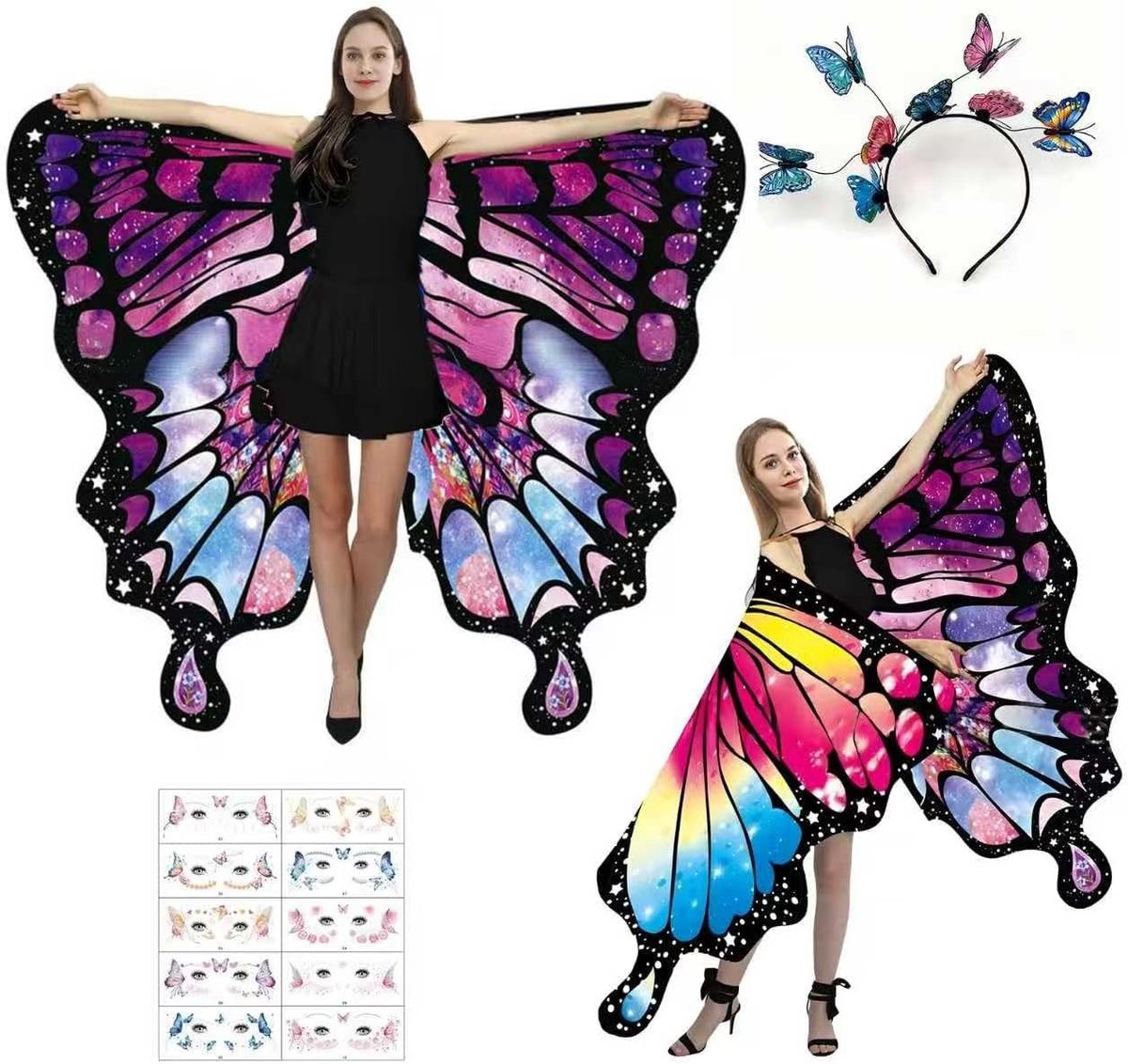 Dubbelzijdige Feewing voor Volwassenen, Fantasy Vleugels voor Kostuum, Perfect voor Feestjes en Evenementen
