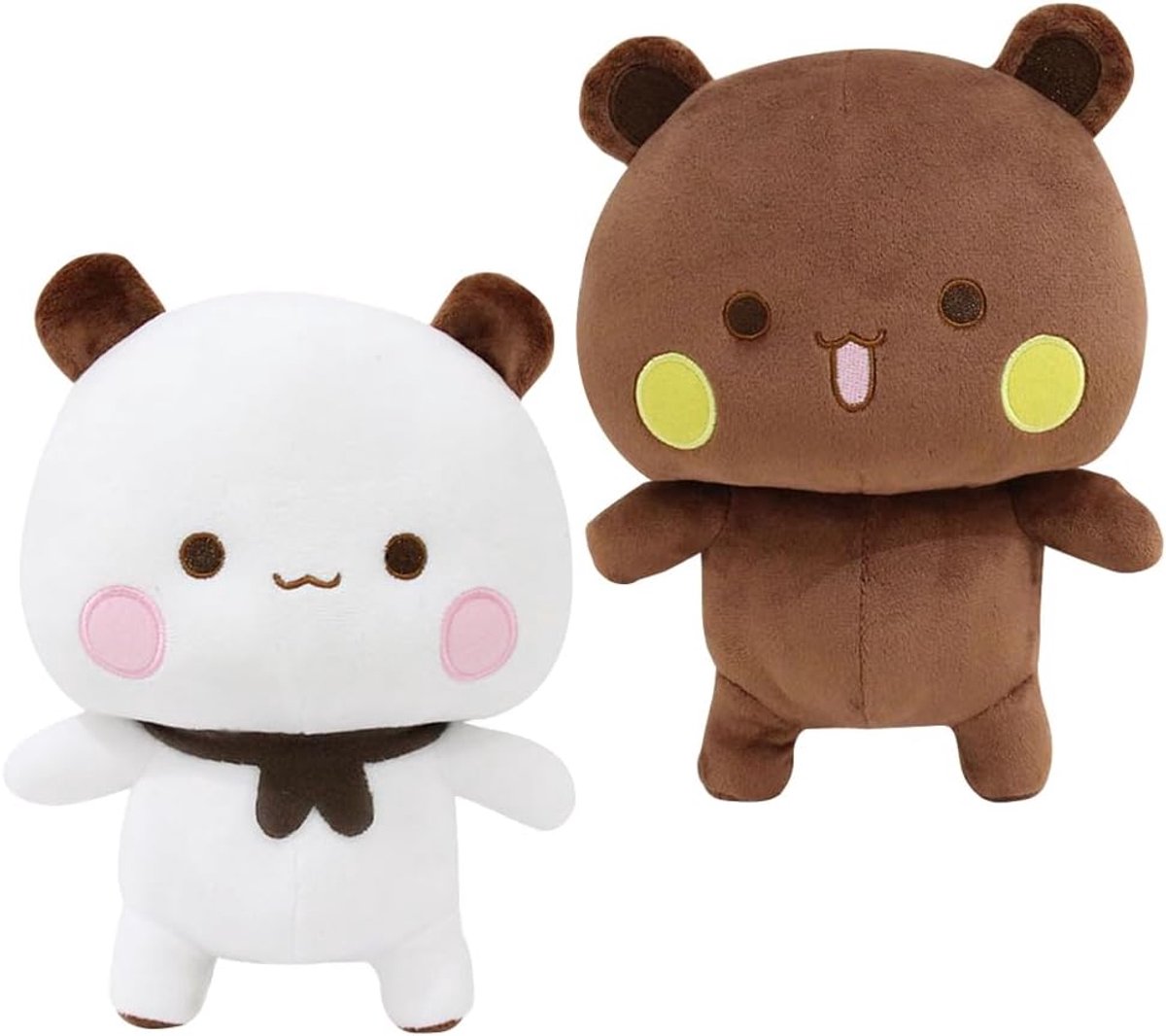 2 stuks Bubu en Dudu knuffeldieren, superzachte panda-figuren, schattige knuffelkussen, pluche voor jongens en meisjes, kindercadeau