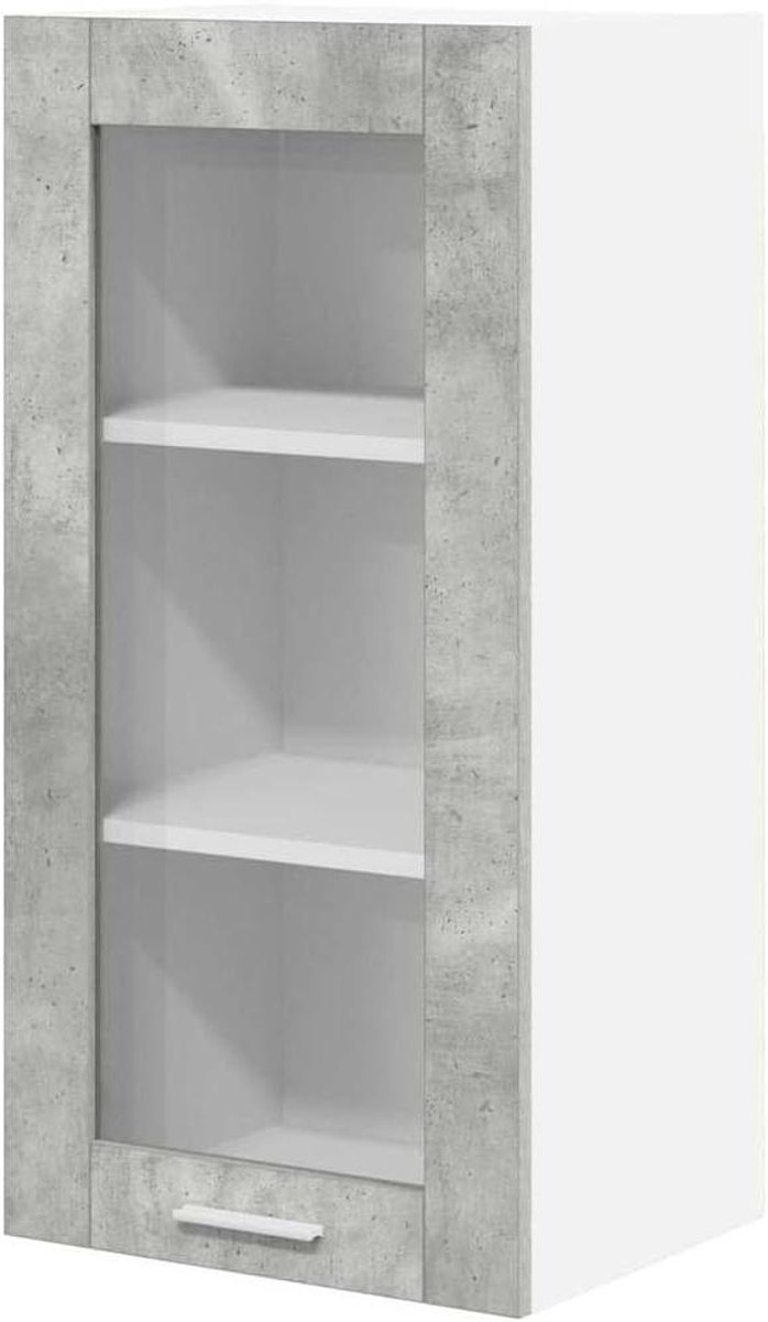Keukenkast Hangend - Wandkast Keuken - Keuken Organiseren - Glad Oppervlak - 40 x 31 x 80 cm - Betongrijs