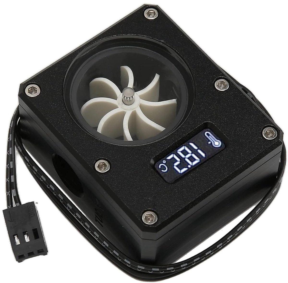 Watermeter PC - Waterstroommeter PC - Computerkoeling Monitoren - LCD Display - G1/4 Draad - Zwart