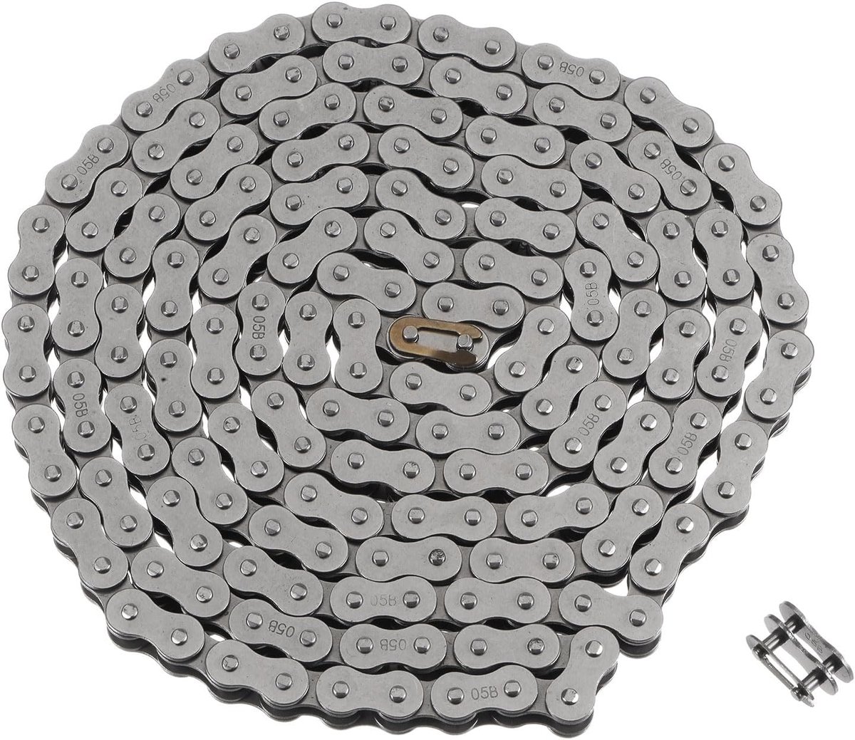 sourcing map 05B Metrische standaard rolketting, 12,5 m, koolstofstaal, kettingen, 8 mm, industriële rolketting, aandrijving, ketting voor motorfiets, fiets, industriële machines, 190 verbindingen