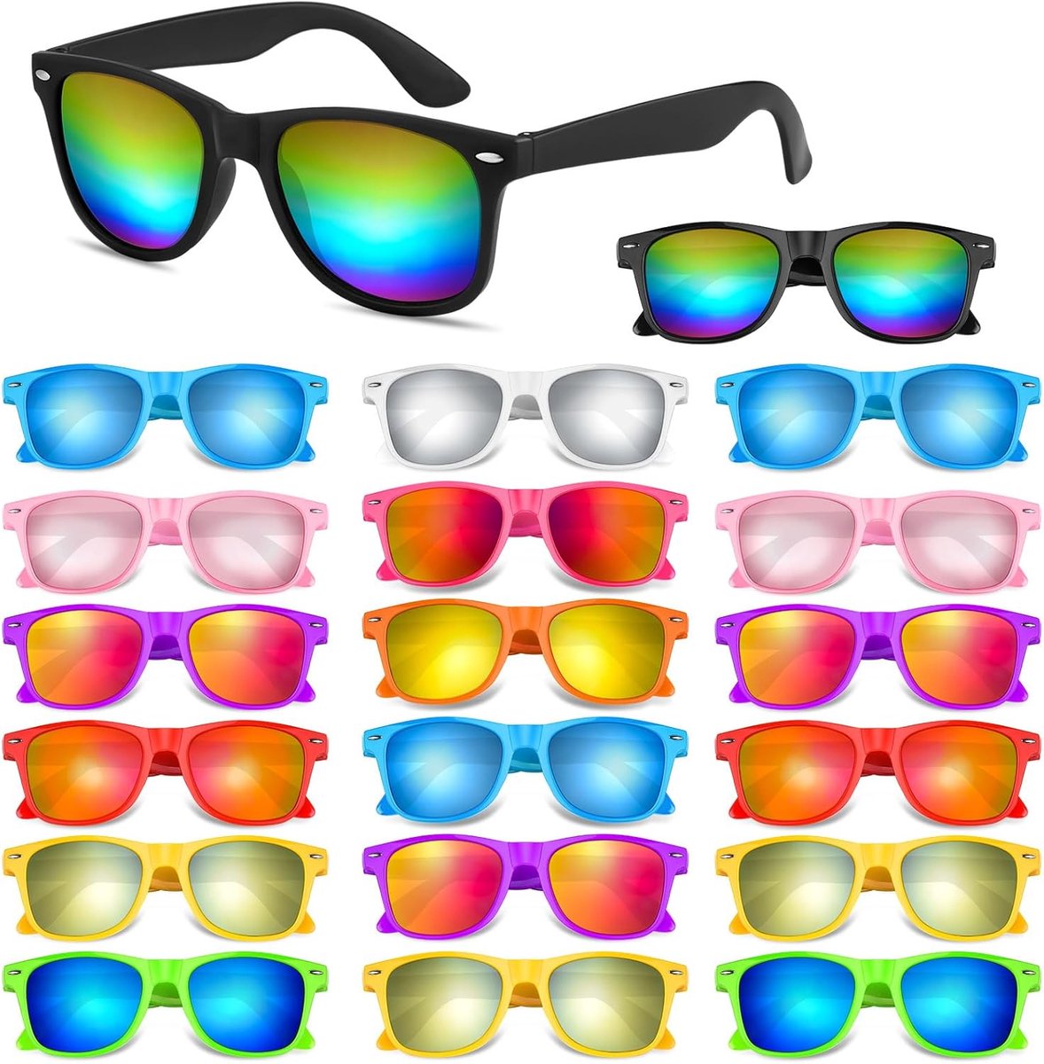 10-60 Pack Neon Party Zonnebril Unisex Retro Stijl Party Gunsten