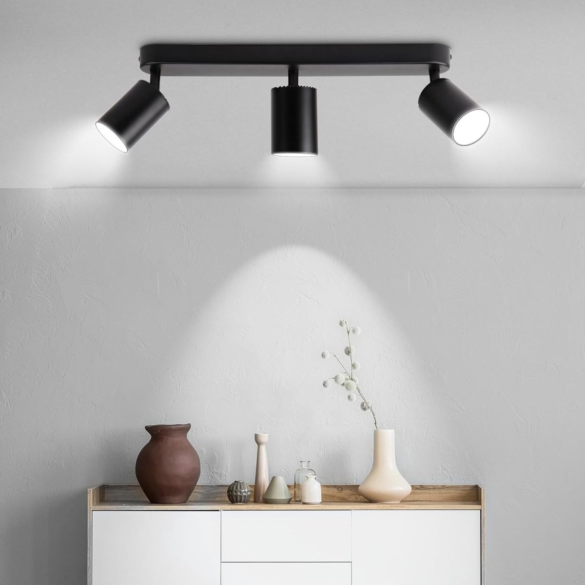 Plafondspots GU10 3 spots Zwarte plafondspots Keukenspots 350° draaibaar Geschikt voor keuken | De 350 graden verstelbare spots maken het mogelijk om het licht flexibel in je huis te sturen.