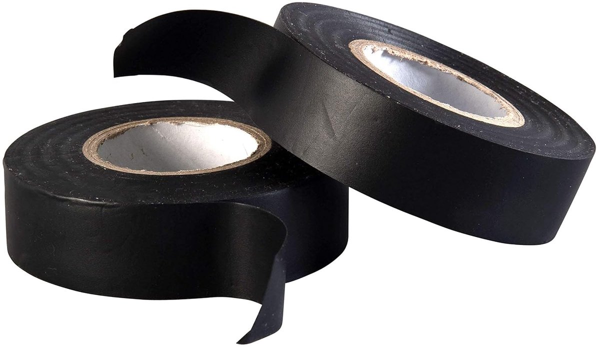 Zwarte Pvc elektrische isolatieband - 20m x 19mm - Twin Pack - 2