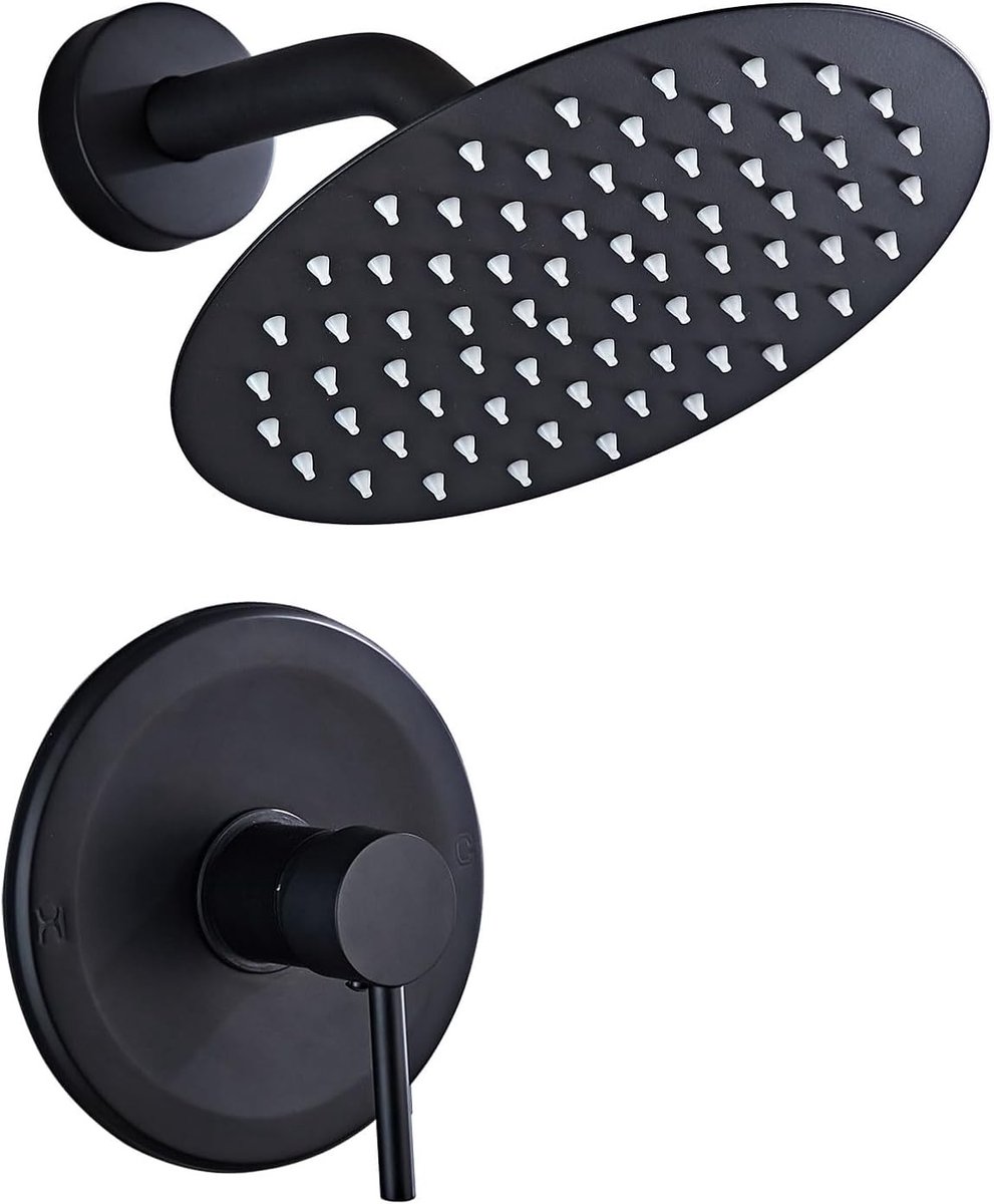 Inbouw Doucheset - Regendouche Set - Badkamer Vernieuwen - Verborgen Design - 20 cm - Mat Zwart