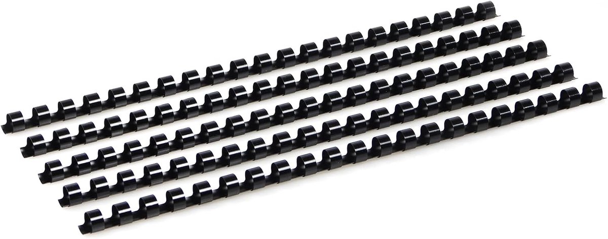 Bindruggen, 10 mm, 21 ringen, 55 vel bindcapaciteit, Zwart, A4, 100