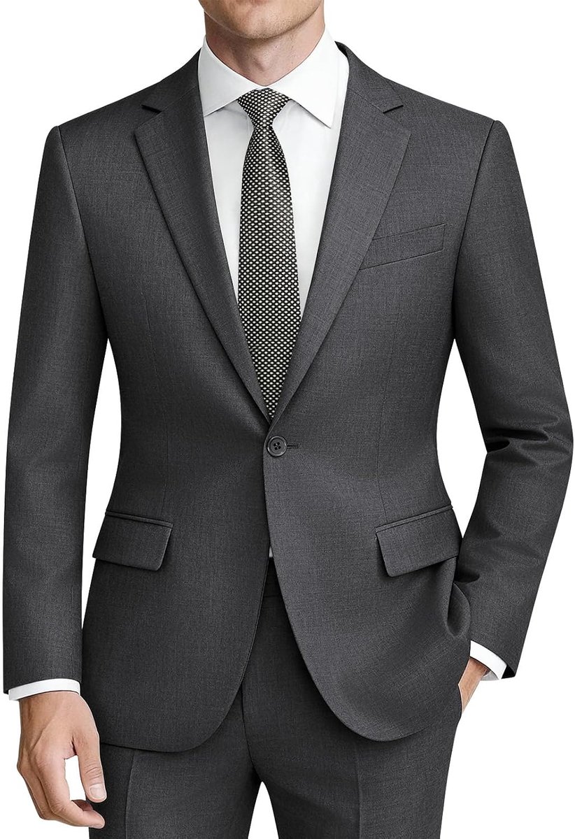 Pakken 2-delig slim fit business casual een knoop blazer broek set