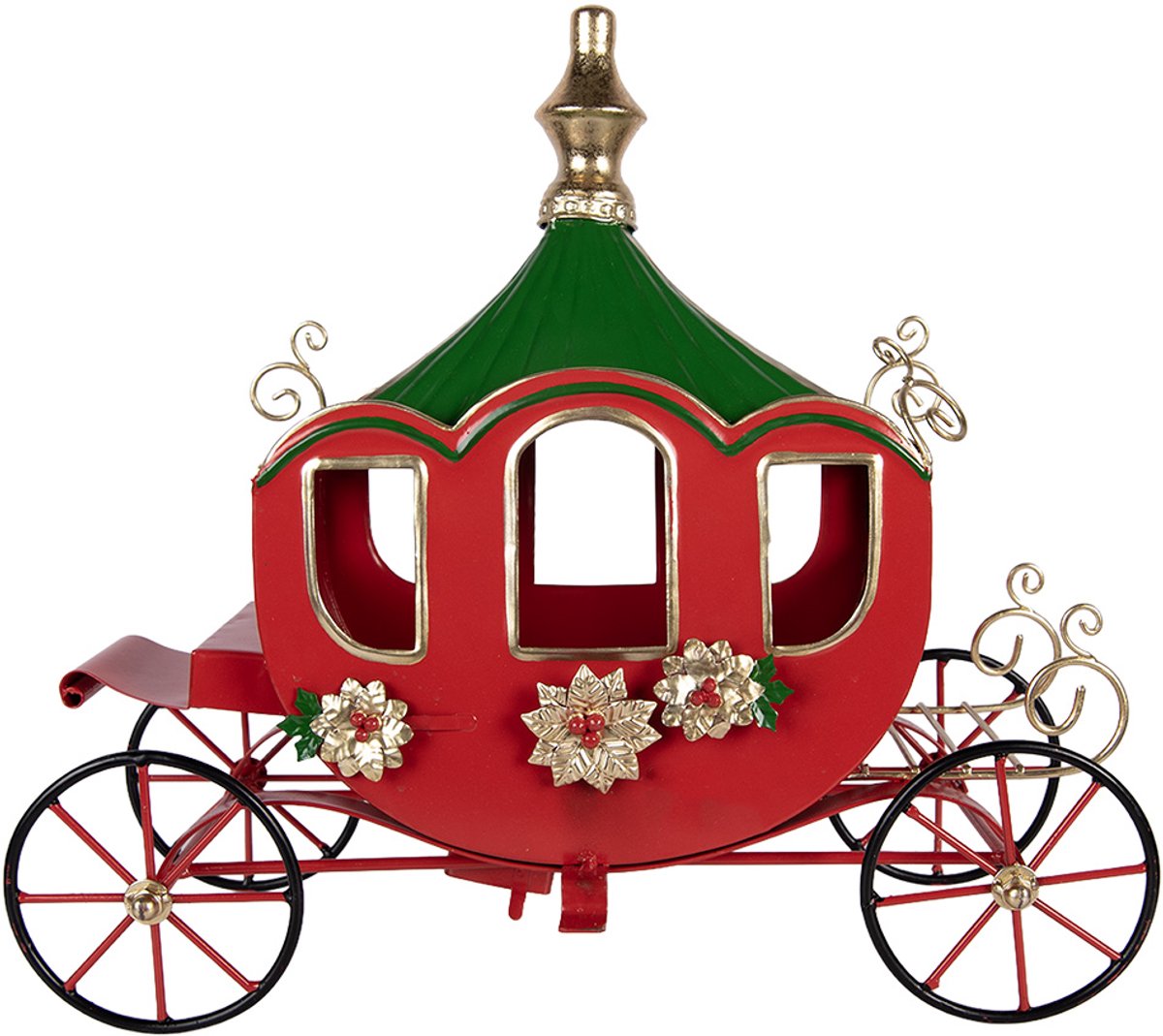 Clayre & Eef Kerstdecoratie Beeld 41x16x39 cm Rood Metaal