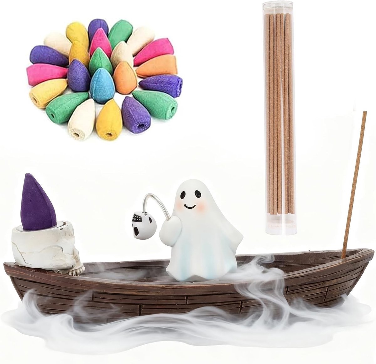 Gothic Rookhouder voor Halloween met Vangkom, Ideaal voor Meditatie, Woonkamer en Sfeervolle Yoga