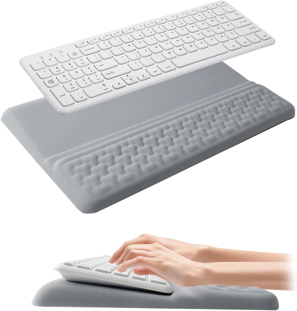 Toetsenbordstandaard met handpalmsteun Toetsenbord en handgelenksteun, ergonomisch Wrist Rest Memory Foam handgelenksteun set, voor comfortabel typen op kantoor of tijdens het gamen