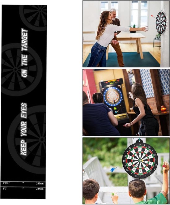 Dartmat met Werplijn - Dartvloer Antislip - Trainen en Spelen - Gestandaardiseerde Werplijnen - 300 x 33 cm - Grijs — afbeelding 4