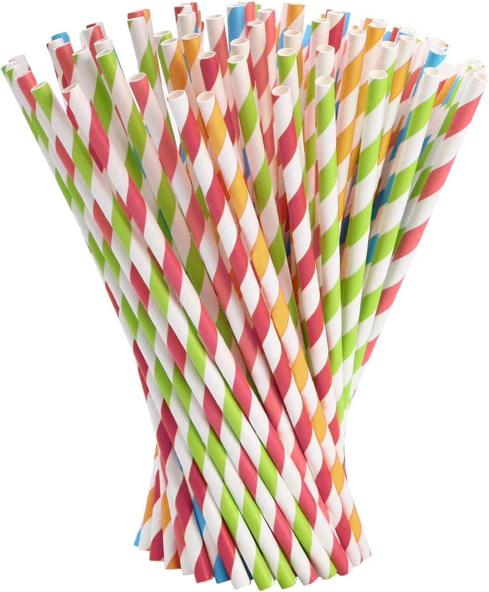 Rietjes voor Feest - Bespaart 1,5kg Plastic Afval 19,7 cm papieren