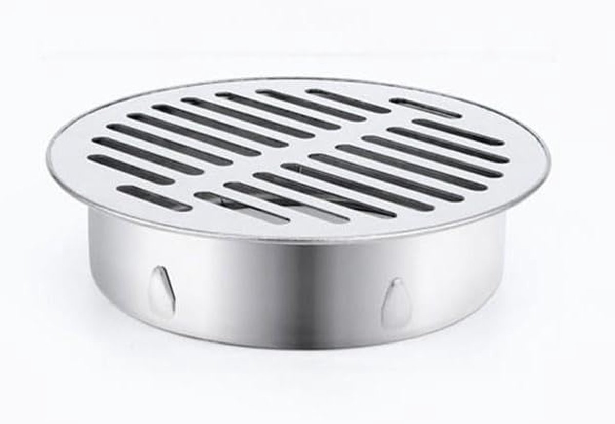 roestvrijstalen vloerafvoer, metalen stalen geul raster douche anti-verstopping plug-hole filter huisgereedschap voor buiten balkon tuin (Ø150 mm)