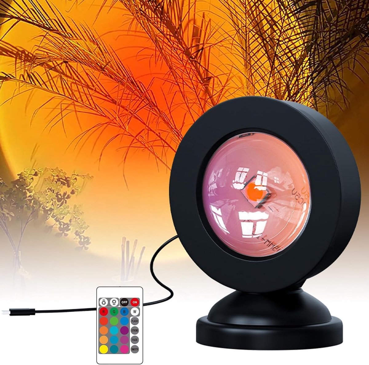 Projector Lamp met 16 Kleuren en Afstandsbediening, Ideaal voor Foto's en Selfies, Sfeervolle LED Verlichting