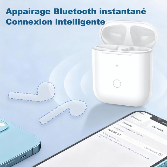 EFaith voor AirPods 3 oplaadcase, draadloze oplaadcase, compatibel met AirPods, vervangende oplaadcase met koppelingsknop (zonder hoofdtelefoon) (Airpods 3) — afbeelding 2