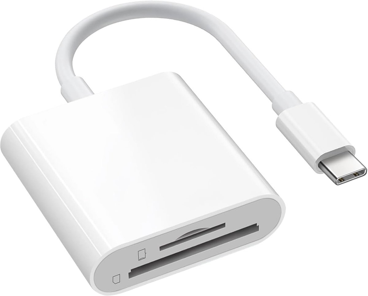 C SD-kaartlezer 2-in-1, USB-C naar SD/Micro SD-kaartlezer voor iPhone 15/16 Pro Max, iPad Pro/MacBook, digitale camera, snelle gegevensoverdracht, compacte geheugenkaartadapter