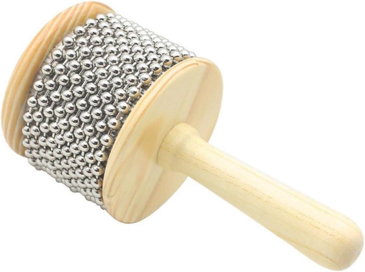 Houten Cabasa Percussie-instrument - Ratel Trommel Shaker - Muziek Maken Leren - Kindvriendelijk Lichtgewicht Ontwerp - 18 cm Hoog - Multicolor