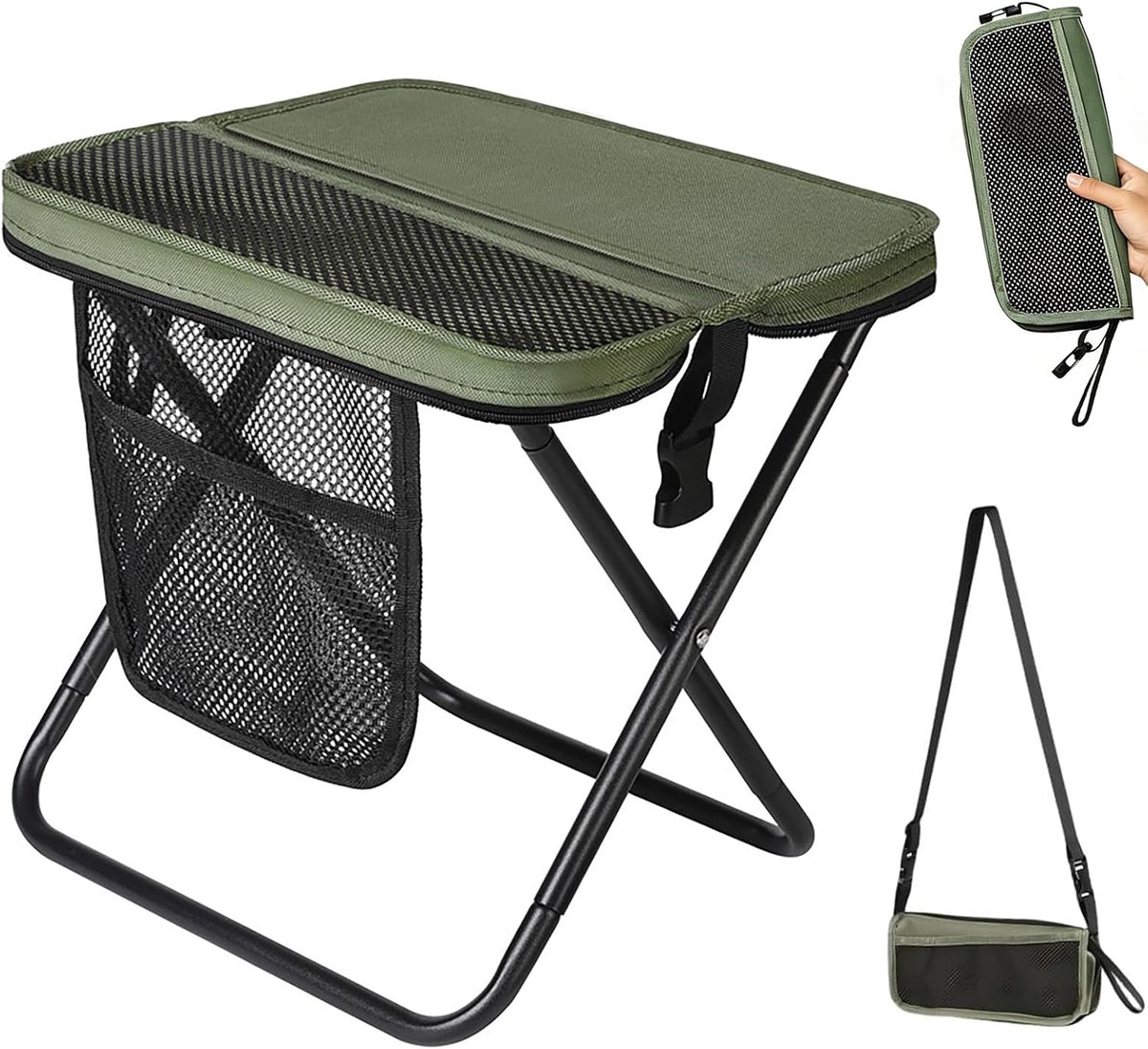 klapkruk, campingkruk, opvouwbaar, 31 cm, lichte zitting, vouwstoel