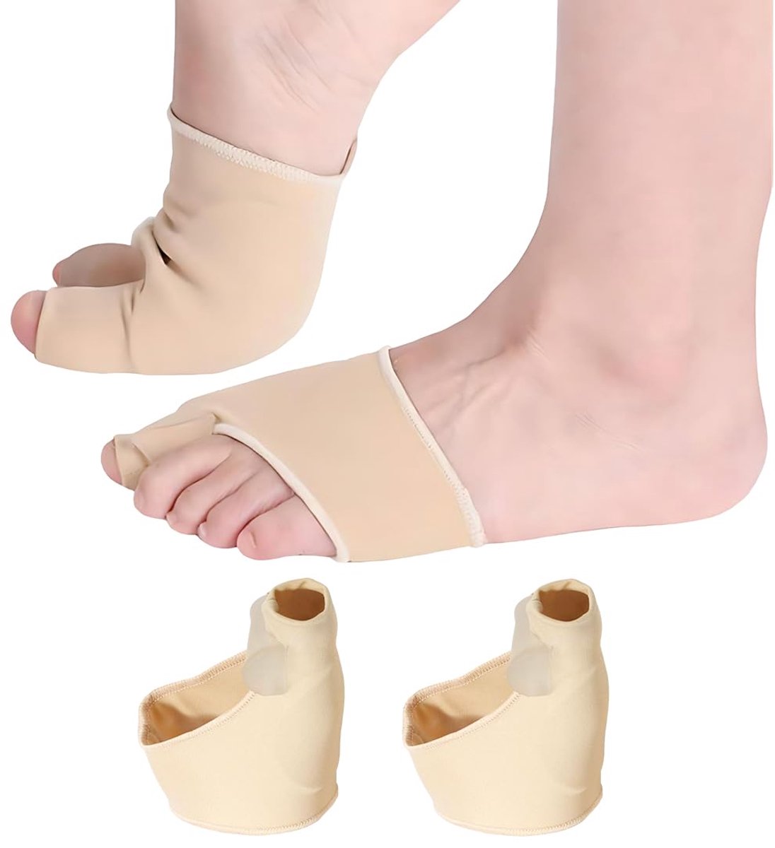 Hallux Valgus Beschermbandage, Hallux Valgus, Hallux Valgus Teenspreider - Hallux Valgus Sokken met Gel Bescherming - Voetbandage voor Schoenen (M)