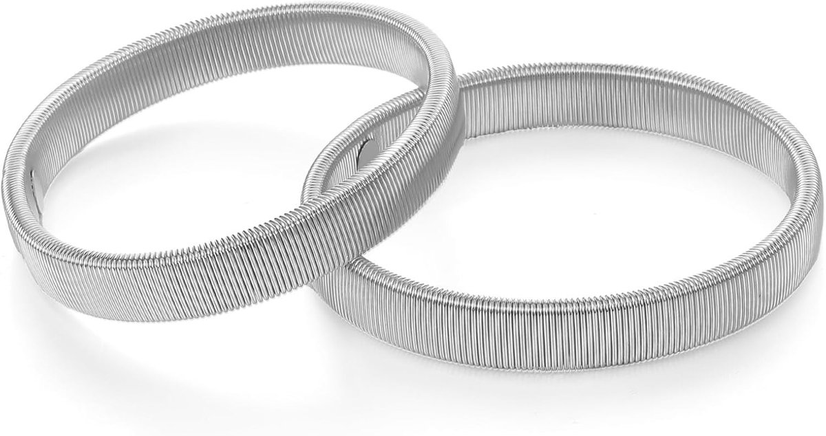 1 paar mouwhouders, metalen elastische armband, mouwhouders, antislip, voor dames en heren, lange mouwen, hemdhouders, metalen armbanden om de mouwen vast te zetten, zilver