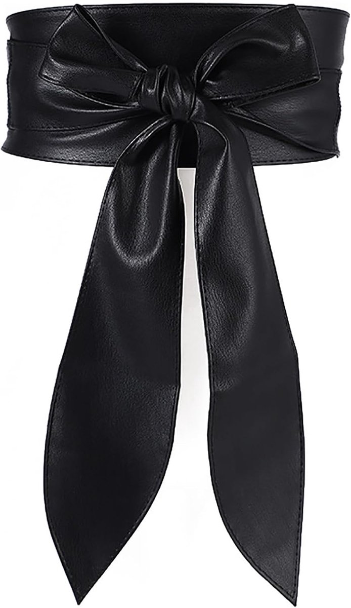 elegant, geknoopt, cinch-riem, breed, retro, PU-leer, zacht