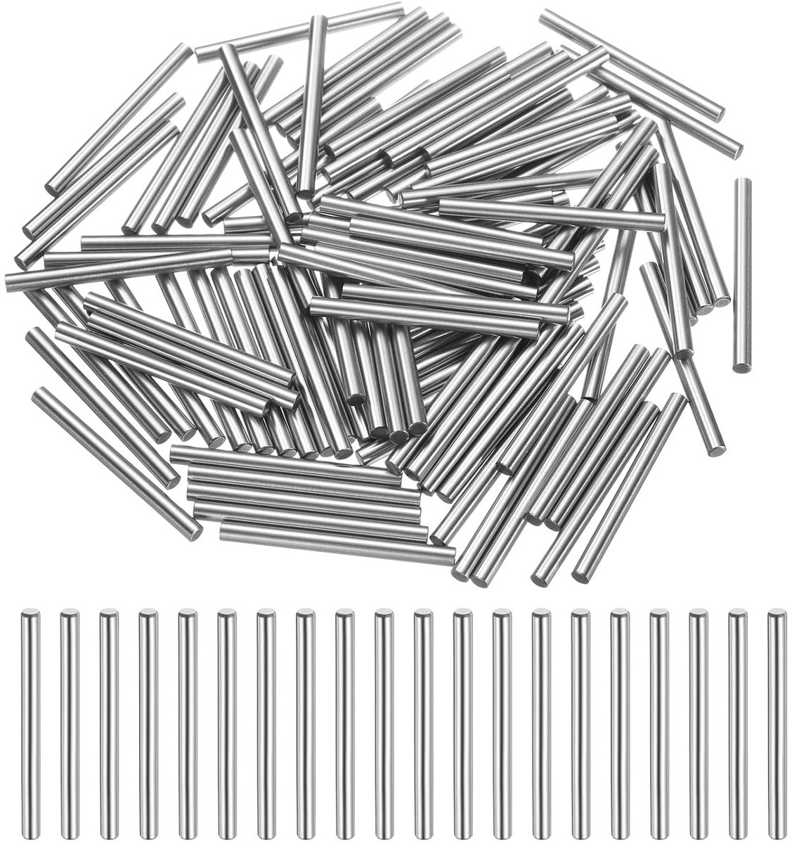 100 stuks cilinderpennen roestvrij, 3 x 35 mm spanpen, paspen