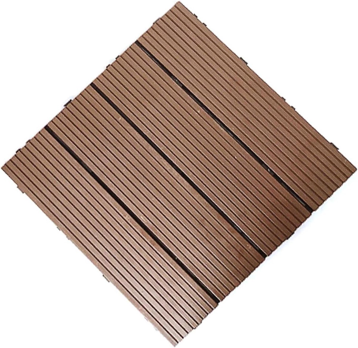 Terrastegels Composiet - Vlondertegels Tuin - Buitenruimte Verfraaien - Duurzaam Hout-Kunststof - 30x30x1.8 cm - Bruin