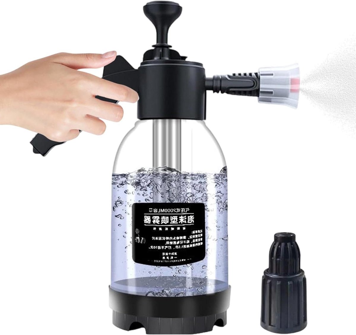 Drukspuit 2L - Tuinspuit Alles-in-één spuitfles - Planten water geven - Ergonomisch handvat - 2L - Wit