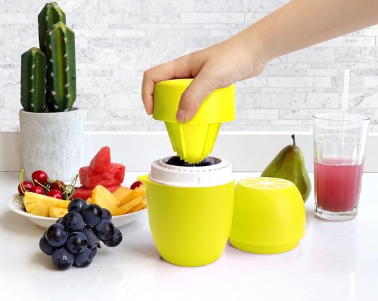 Unieke Citroenpers in Citroenvorm, Handmatige Juicer met Twee Persopties voor Citrusvruchten en Meer (Geel) — afbeelding 3