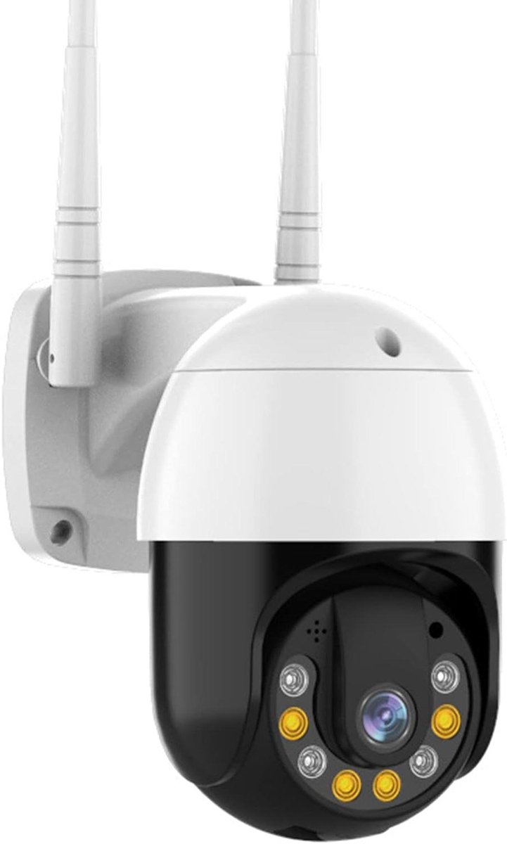 Beveiligingscamera Buiten - IP Camera WiFi - Huisbewaking - 360 Graden Rotatie - 1080p HD - Wit