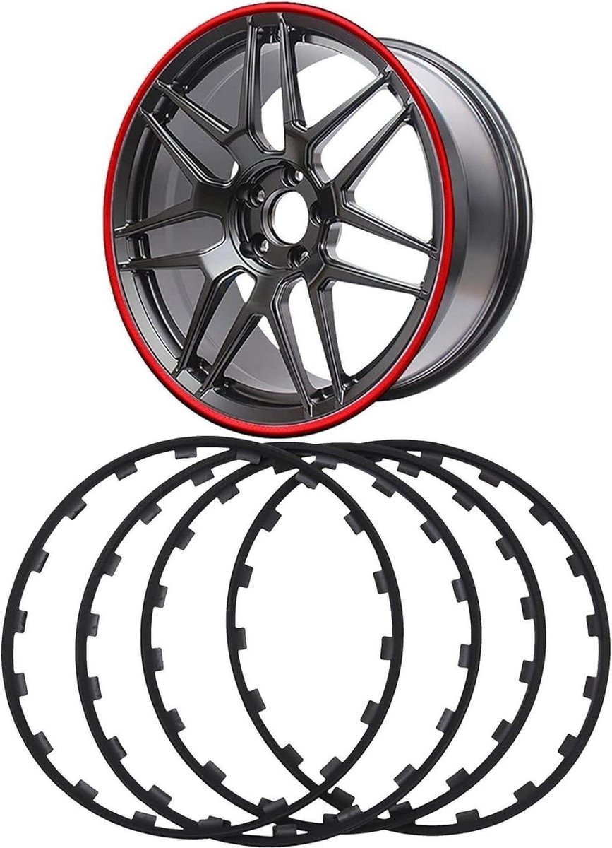 Velgbeschermers - Velgringen Beschermset - Wielen Beschermen - Sterke Impact Weerstand - 16-21 Inch - Zwart