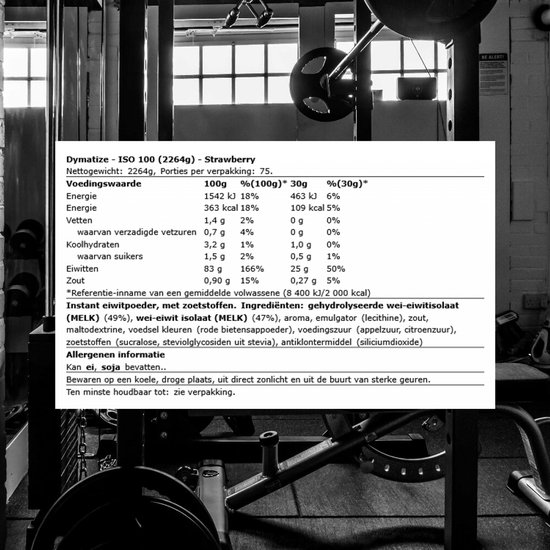 Dymatize ISO-100 Hydrolyzed - Eiwitpoeder / Eiwitshake - 2200 gram - Aardbei — afbeelding 2