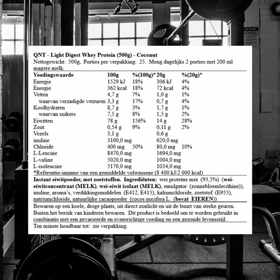 Qnt Light Digest Whey protein coconut — afbeelding 4