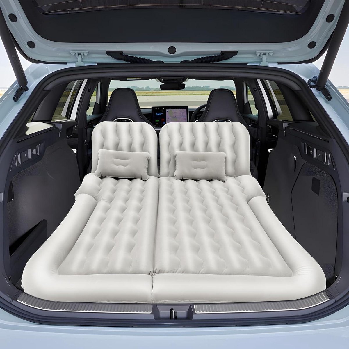 Auto Matras - Luchtbed Auto - Kamperen en Reizen - Zelfopblaasbaar - 170 x 130 cm - Grijs