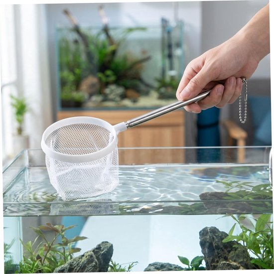 Aquarium Net - Schepnet Visnet - Aquarium Onderhoud - Fijnmazig Micromesh - 56.4 cm - Wit — afbeelding 5