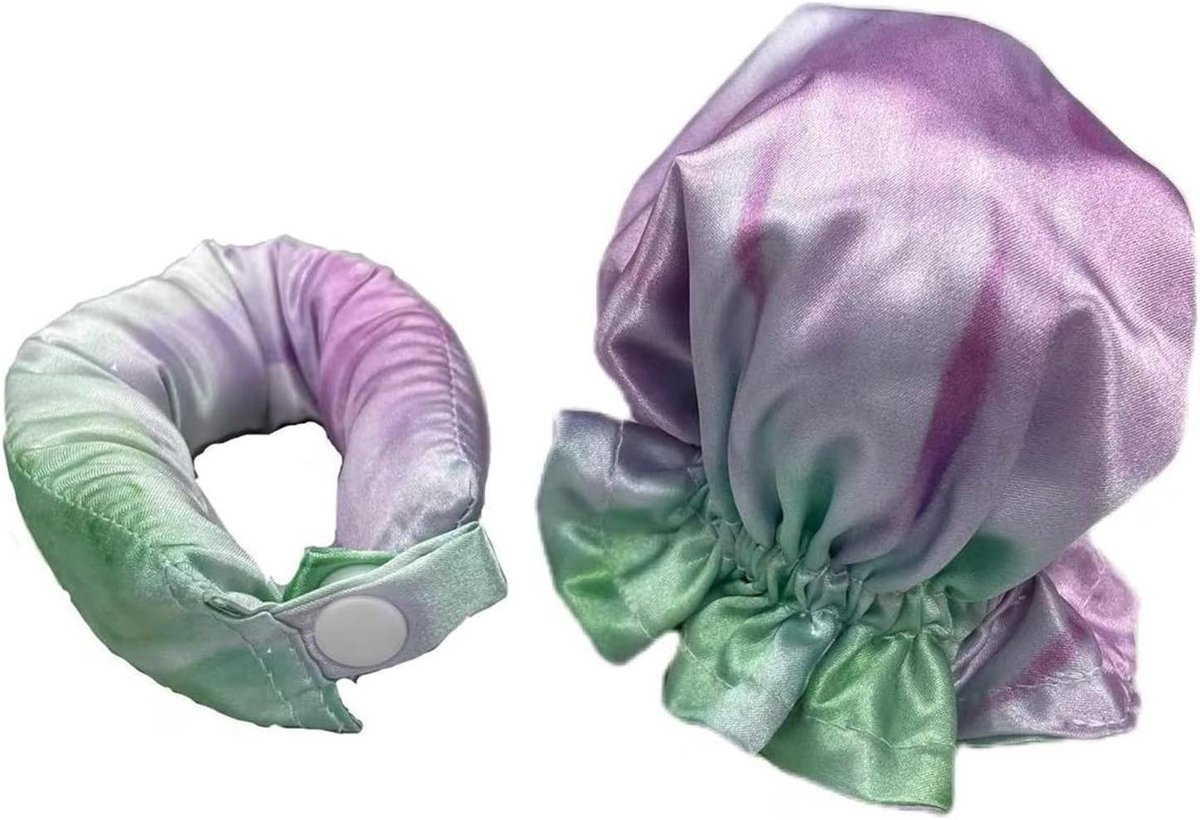 Hittevrije Krulset - Satijnen Kruller Luie Krul - Haar Stijlen - Beschadigt Haar Niet - One Size - Zwart