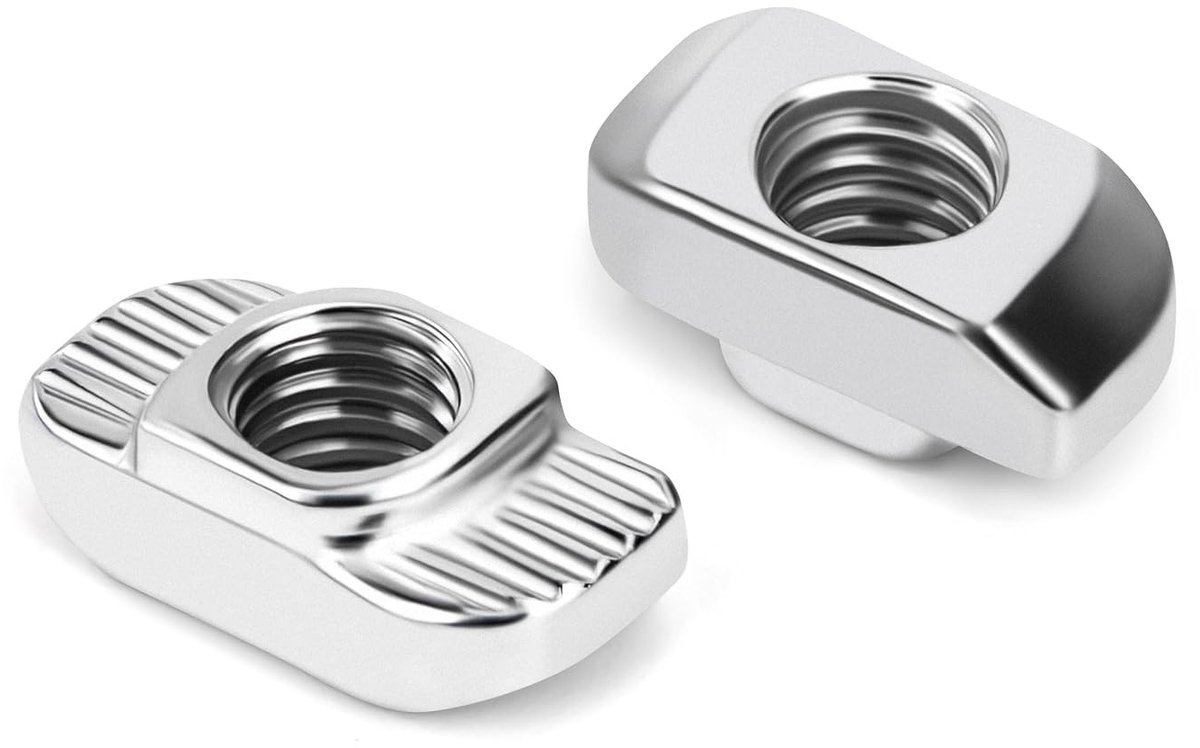 T-nuts M6 van koolstofstaal met hamerkop voor T-groef 8mm, geschikt voor 3030 aluminium profiel, 40 stuks voor stevige verbindingen