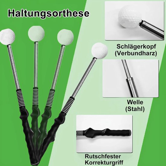 Ryoudavell - Telescopische Golf Swing Trainer Stick - Verstelbare Golf Training Aid voor Ritme, Kracht en Houding - Golf Accessoire met Ergonomische Handgreep voor Binnen en Buiten van ryoudavell — afbeelding 2